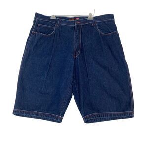 Vintage Risk‎ Shorts Mens SZ48 Denim Baggy Grunge Embroidered Y2K Skater Hiphop